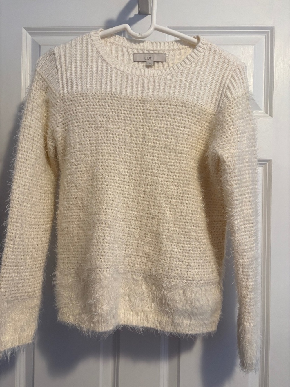 Loft ecru long sleeve sweater